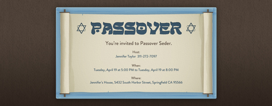 Passover free online invitations