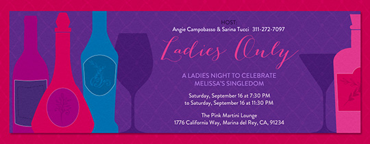 Pink Bottles Invitation Pink Bottles Invitation
