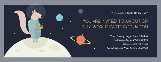 Squirrel Astronaut Invitation Squirrel Astronaut Invitation