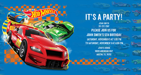 Hot Wheels Birthday Invitations 3