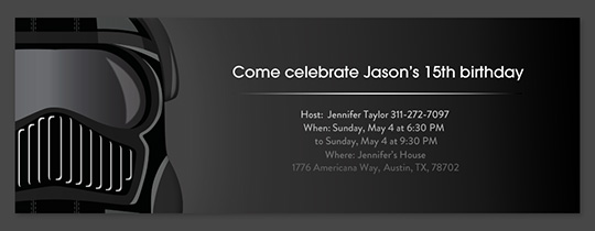 invitations free ecards and party planning ideas from evite star wars evite
